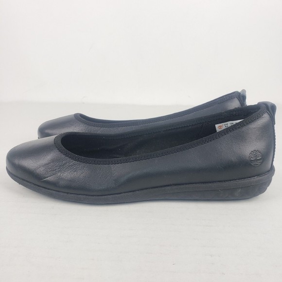 Timberland BRADSTREET ULTRA Ballerina Ballet Black Leather Flats Size 5.5 - Picture 3 of 16
